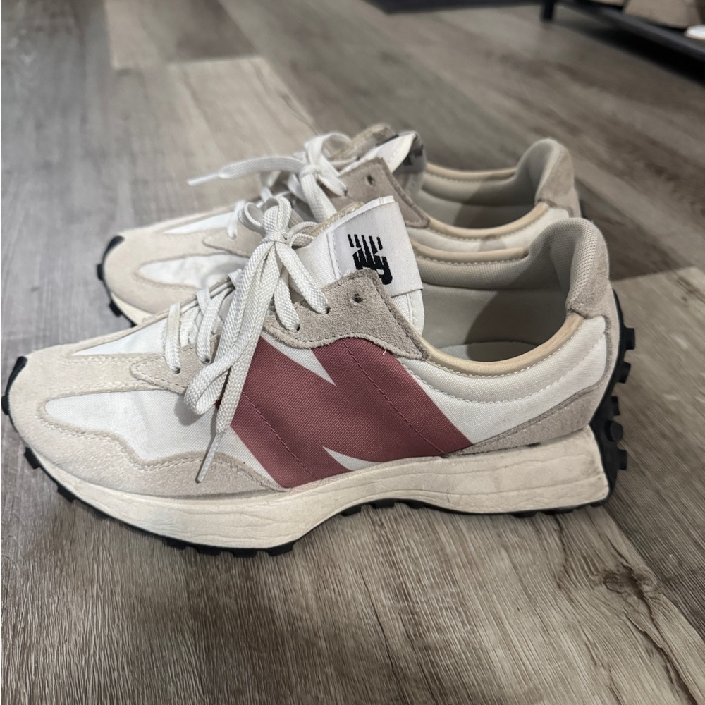 New Balance 327 White and Pink Women's Shoes
